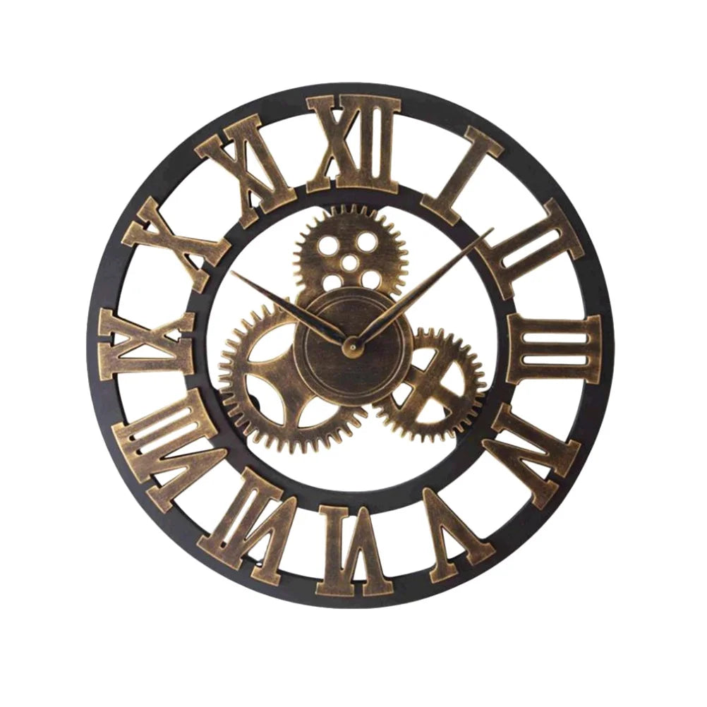 Horloge Mural Industrielle Vintage Engrenages Décorative Steampunk