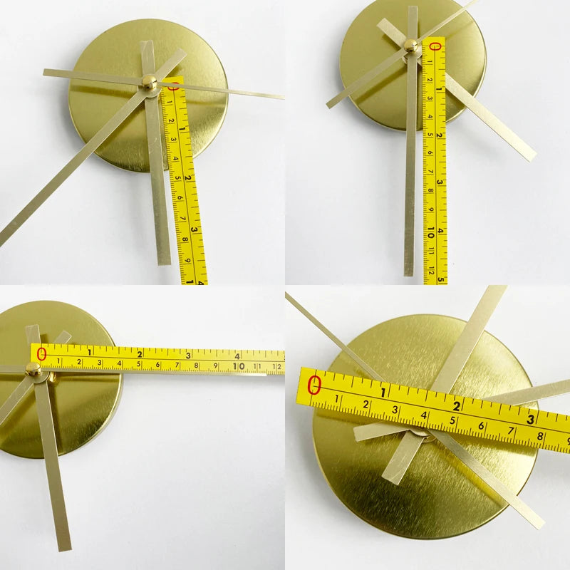 Horloge Murale Silencieuse Dorée Adhésive Minimaliste Salon