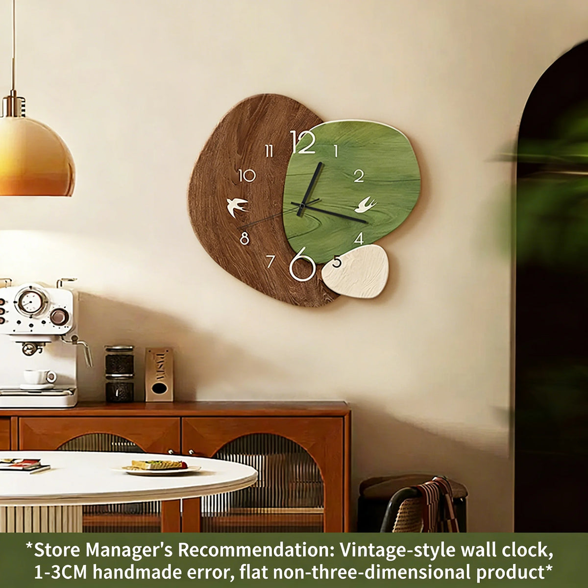 Horloge Murale Art Ancien Paysage Vert Salon