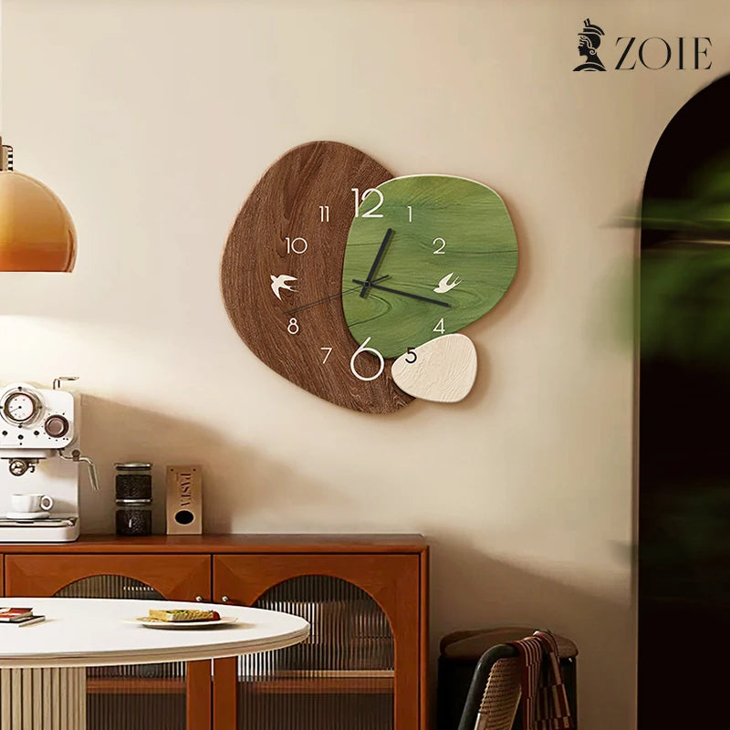 Horloge Murale Art Ancien Paysage Vert Salon