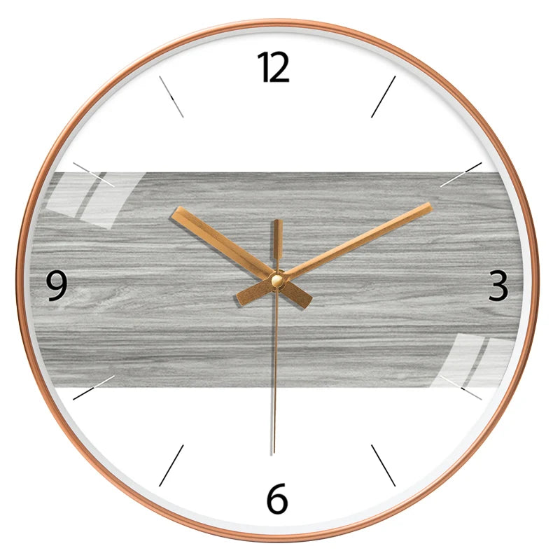 Horloge Mural Vintage Effet Bois Grainé Coin Silencieuse