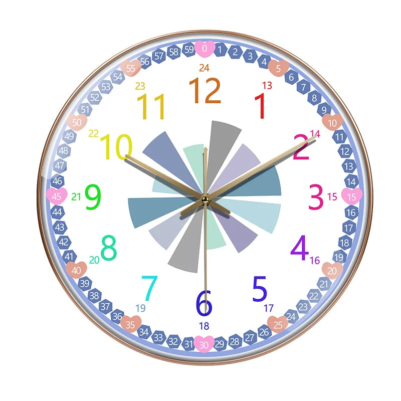 Horloge Mural Éducative Enfant Cartoon Colorée Ludique