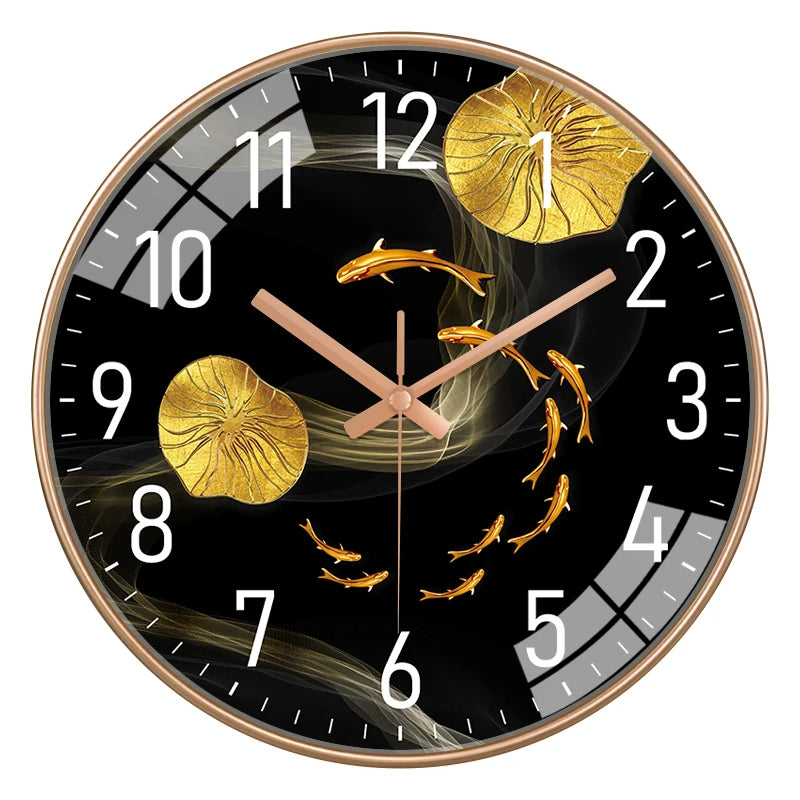 Horloge Mural Poisson Design Moderne Luxe Quartz