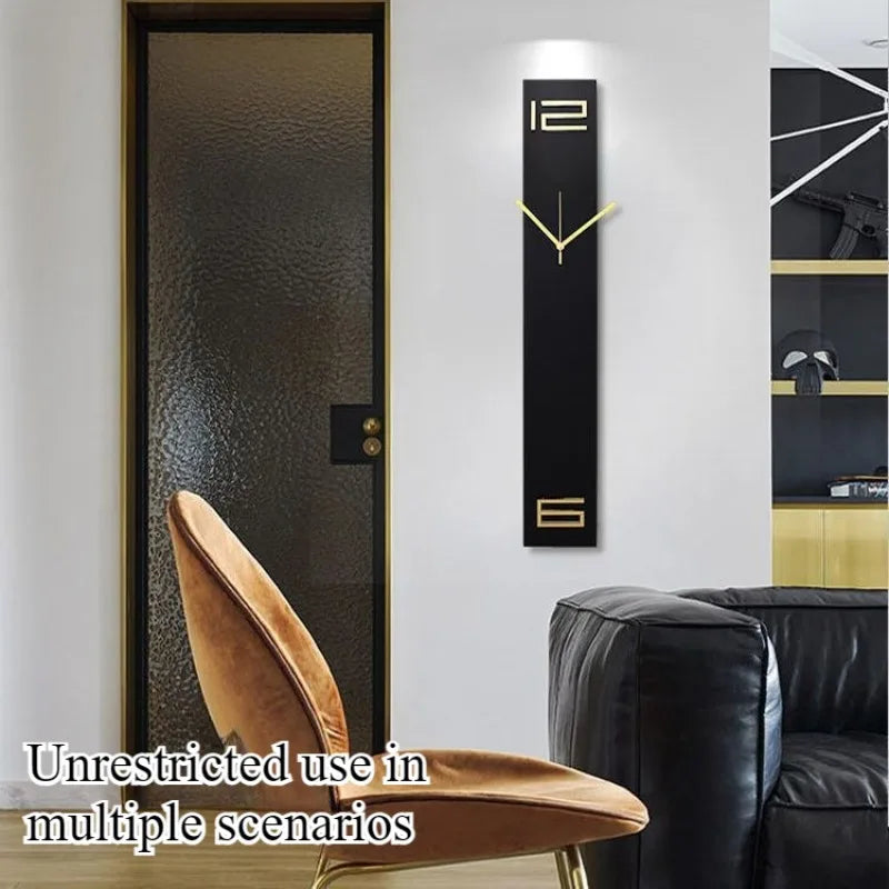 Horloge Mural Longue Minimaliste Design Salon Luxe