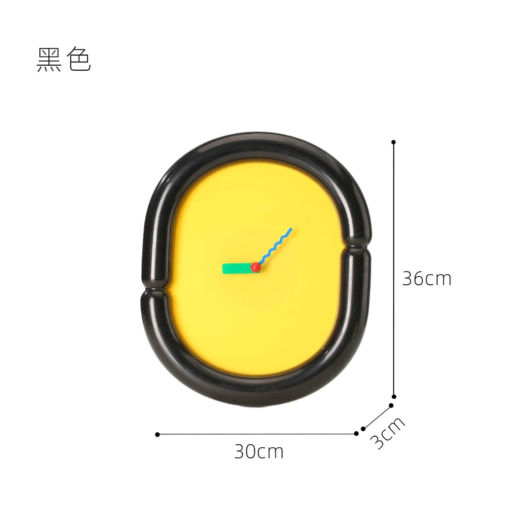Horloge Murale Ovale Art Nordique Crème Acrylique