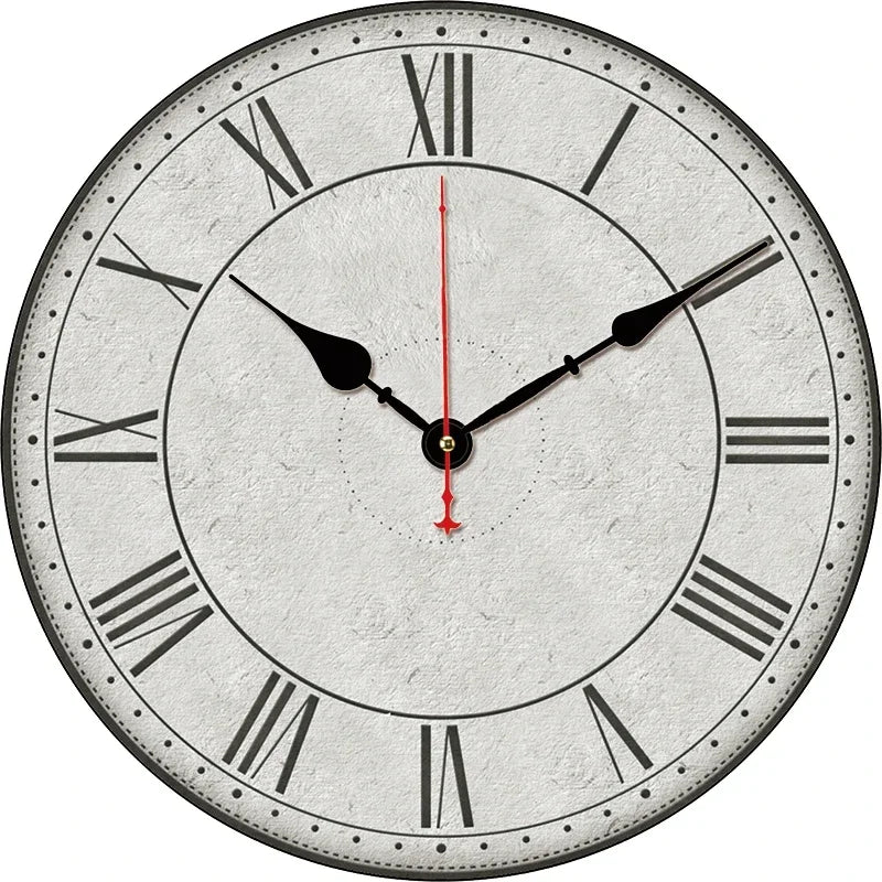 Horloge Murale Vintage Silencieuse Shabby Chic Décoration