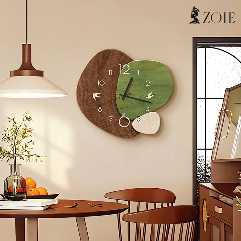 Horloge Murale Art Ancien Paysage Vert Salon