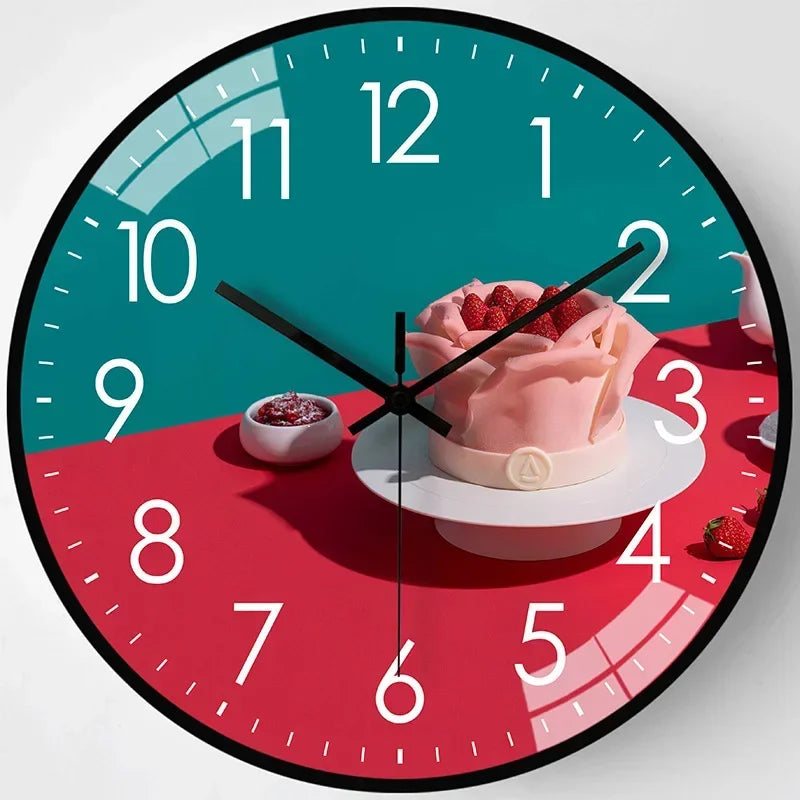 Horloge Mural Chat Mignon Lotus Nordique Silencieuse