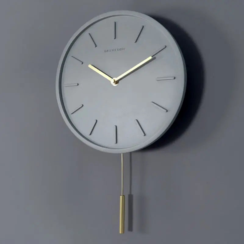 Horloge Murale Industrielle Ciment Grise Silencieuse Quartz