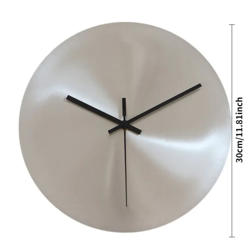 Horloge Murale Ronde Design Silencieuse Acier Inoxydable