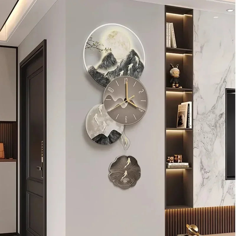 Horloge Mural LED Luxe Moderne Art Mural Salon