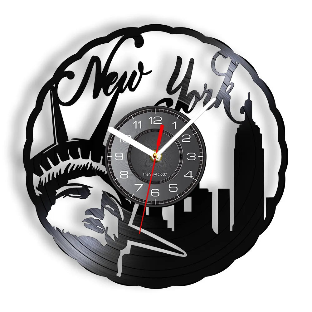 Horloge Mural Brooklyn Bridge New York Vinyle Vintage