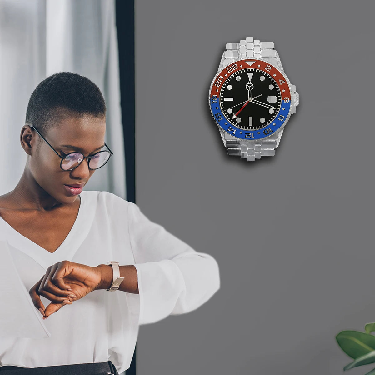 Horloge Murale Luxe Montre Silencieuse Design Moderne Grande