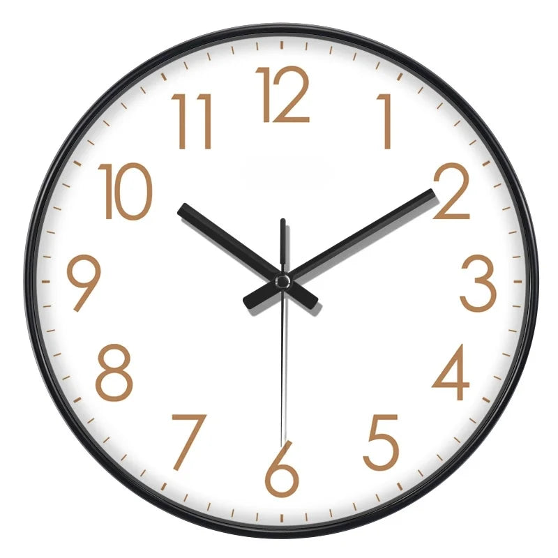 Horloge Murale Quartz Silencieuse Grands Chiffres Moderne Lisible