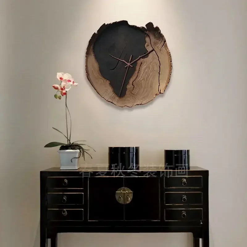 Horloge Mural Peinture Abstraite Silencieuse Design Luxe Salon