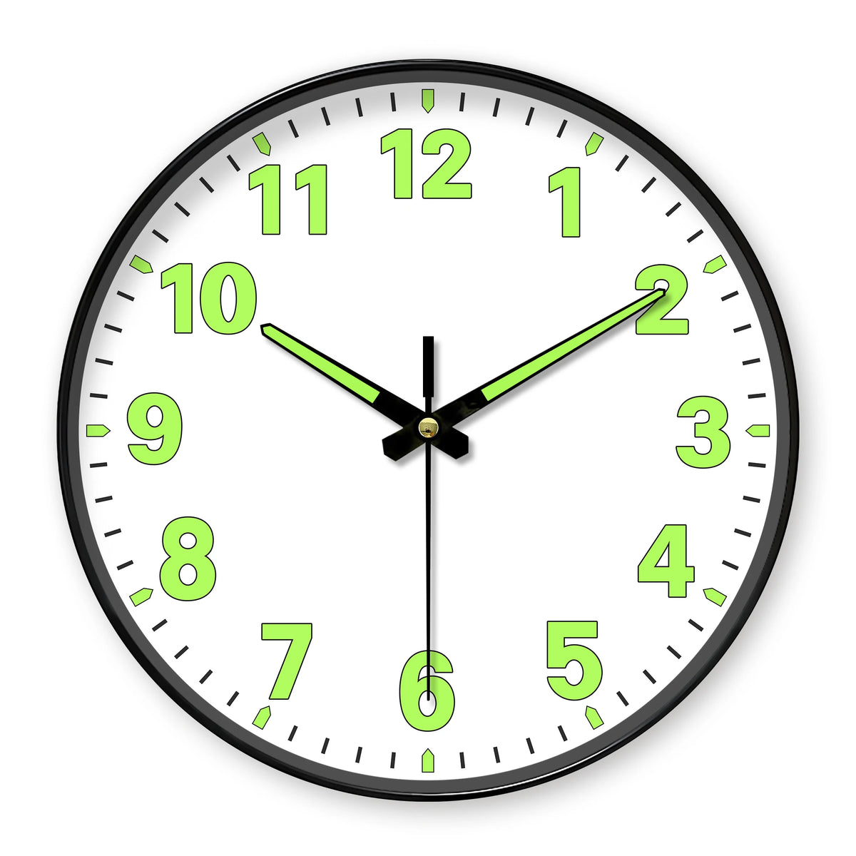 Horloge Murale Lumineuse Verte Silencieuse Minimaliste