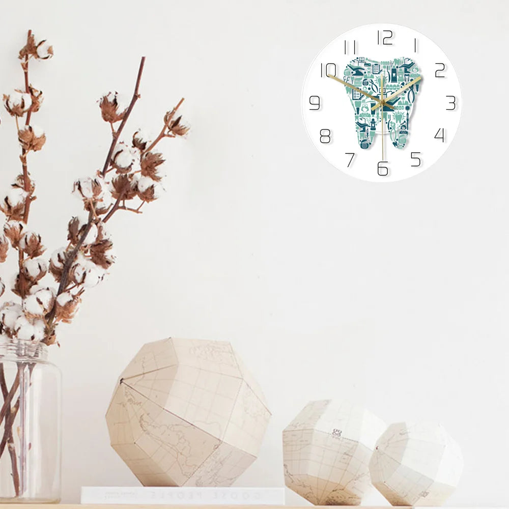 Horloge Mural Dentaire Colorée Silencieuse Décoration Clinique