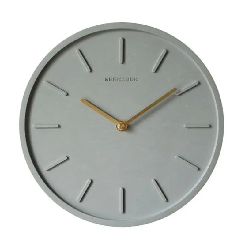 Horloge Murale Industrielle Ciment Gris Minimaliste Silencieuse