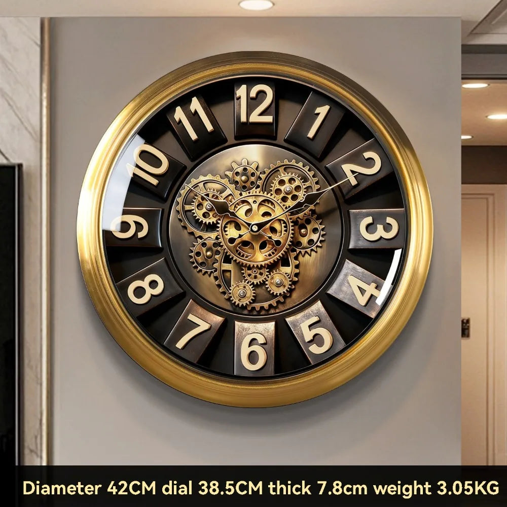 Horloge Murale Steampunk Engrenages Mobiles Industrielle Géante