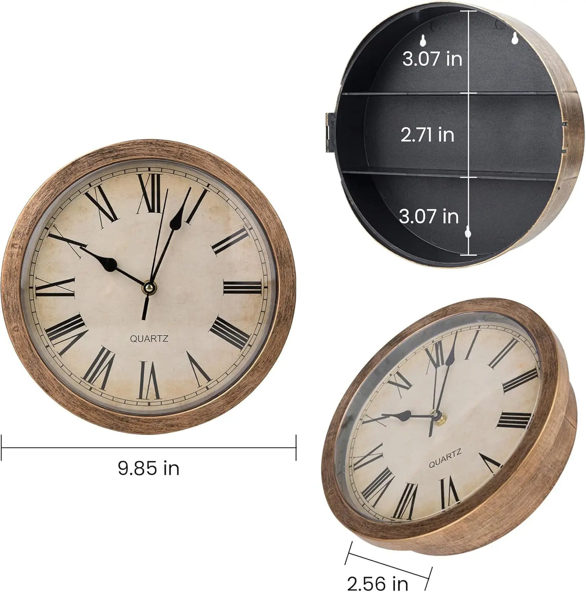 Horloge Murale Coffre-Fort Camouflé Vintage Décoratif