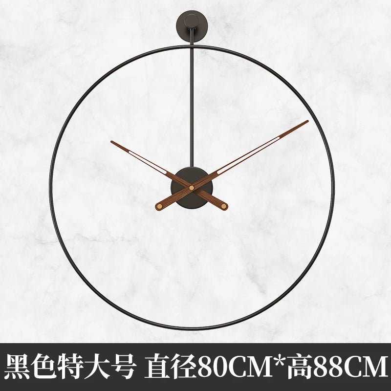 Horloge Mural Métal Minimaliste Industrielle Silencieuse Sans Perçage