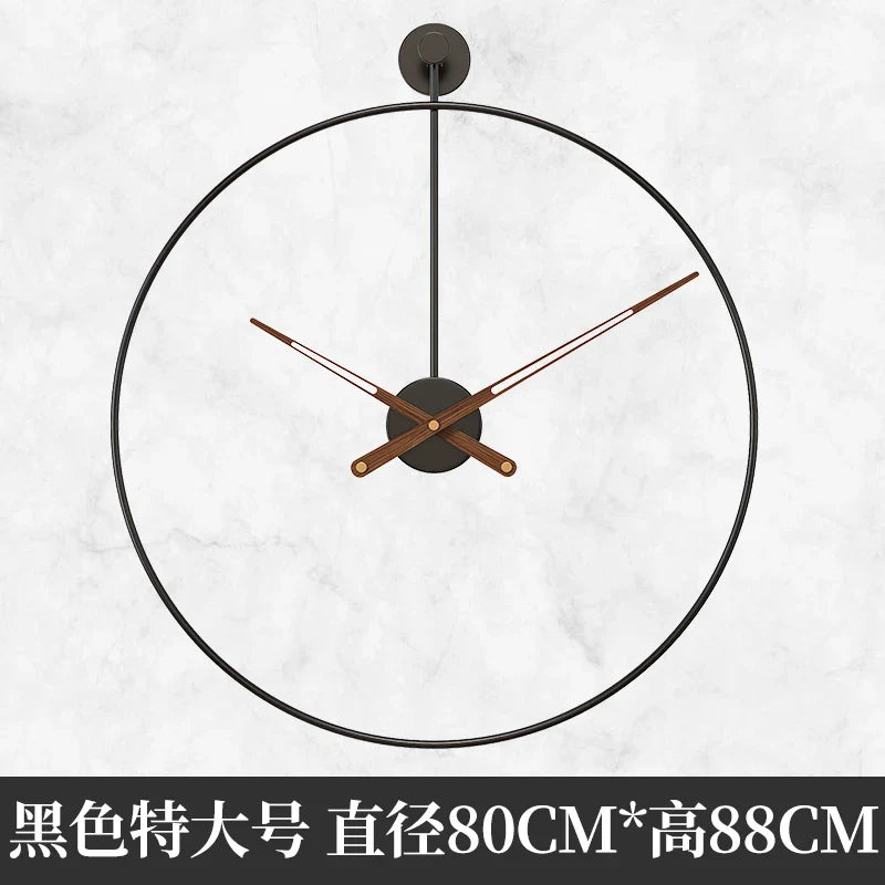 Horloge Mural Métal Minimaliste Industrielle Silencieuse Grande