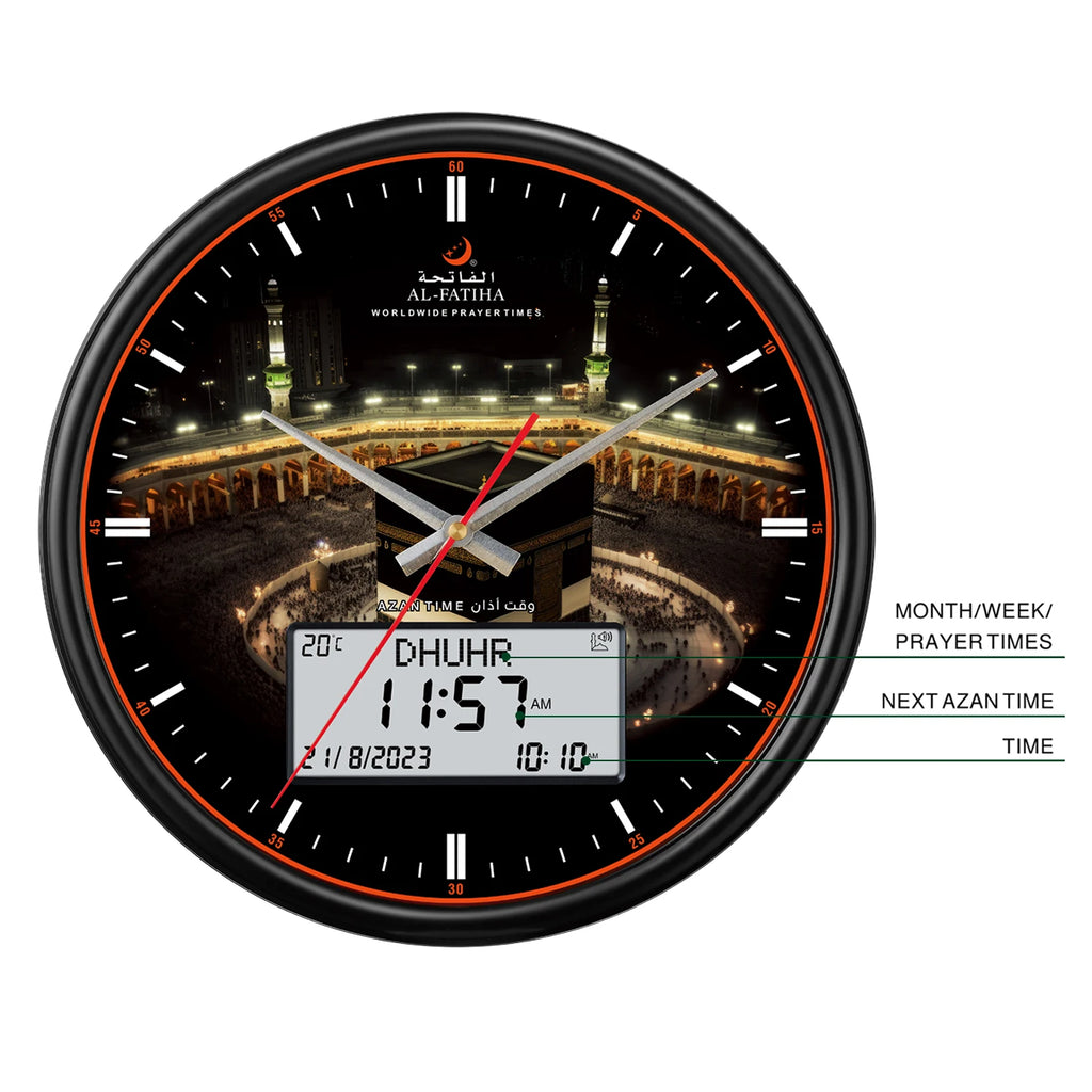 Horloge Murale Azan Digitale Musulmane Prières Hégirien
