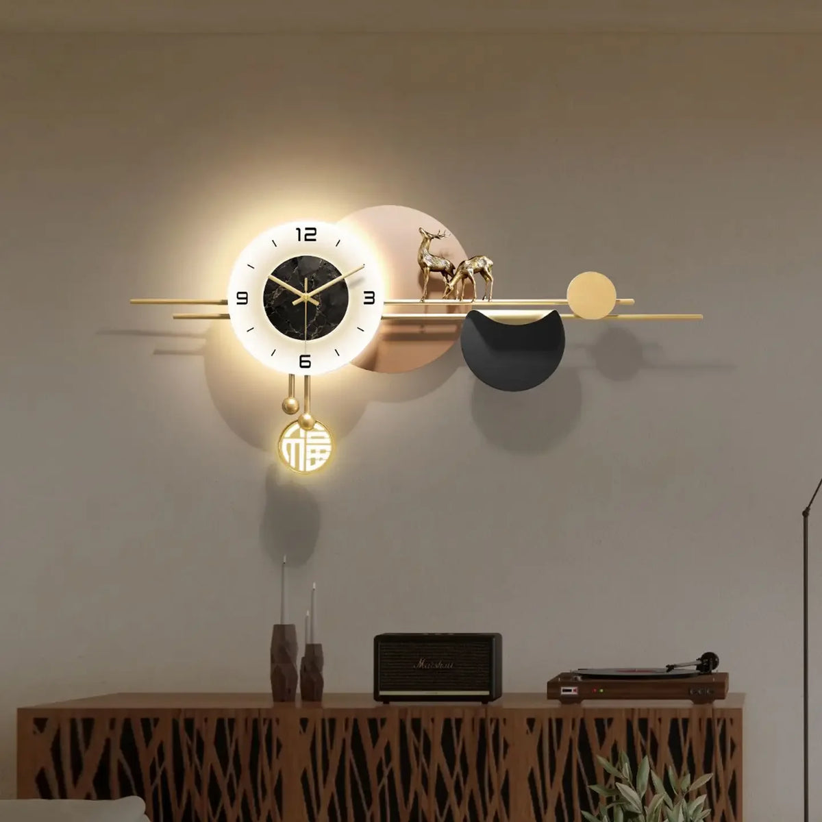 Horloge Mural Luxe Créative Silencieuse Salon Haut Gamme