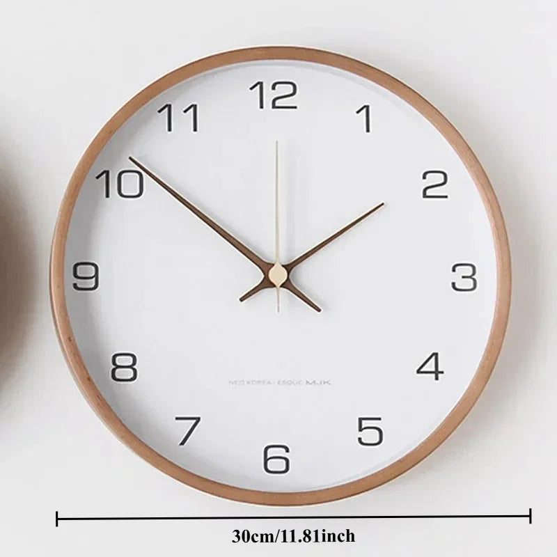 Horloge Mural Nordique Luxe Bois Massif Verre Transparent