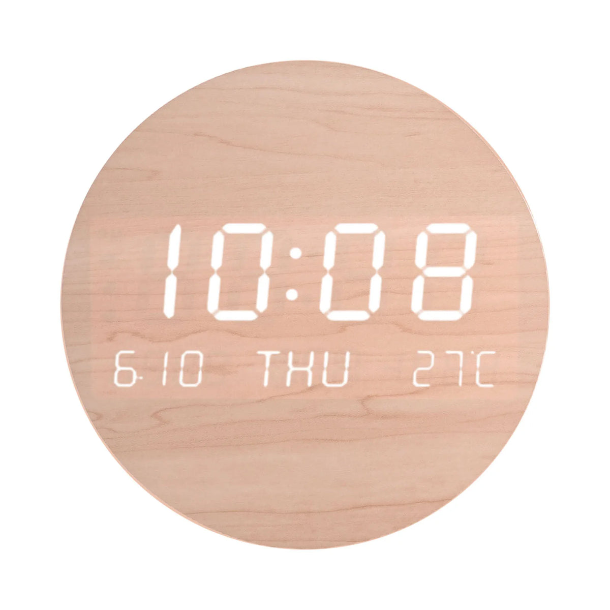 Horloge Mural LED Digitale Bois Design Moderne