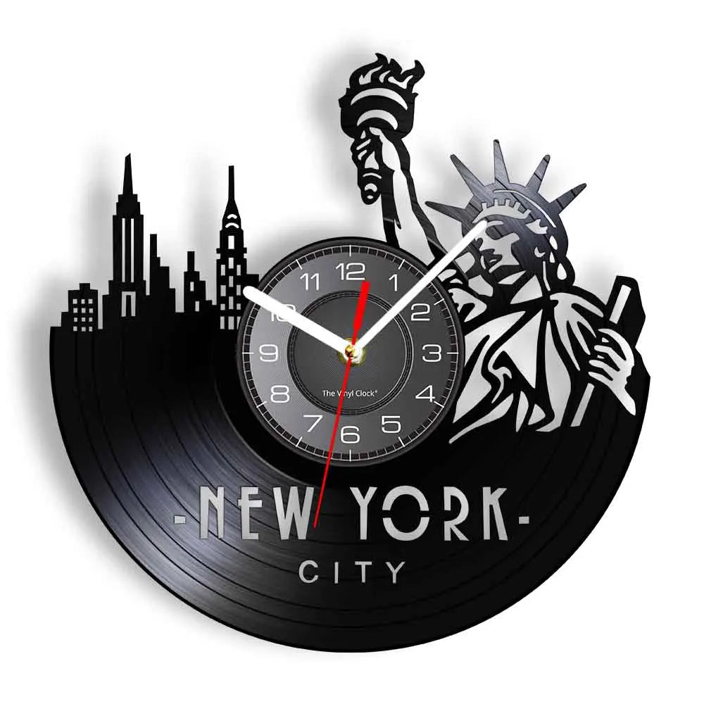 Horloge Mural Vinyle New York Pont Brooklyn Vintage