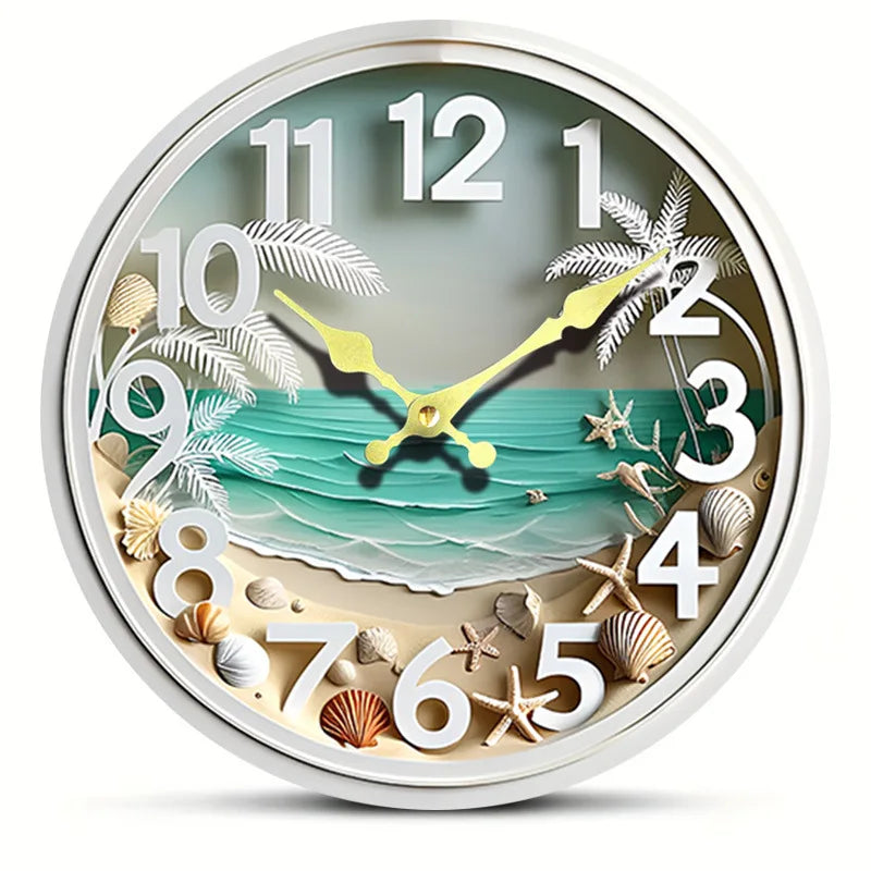 Horloge Mural Bois Effet 3D Silencieuse Décoration