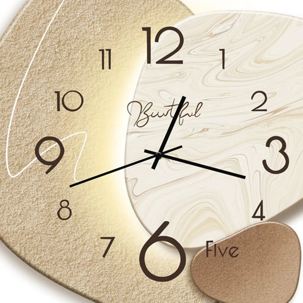 Horloge Mural Bois Style Nordique Chiffres Romains Silencieuse