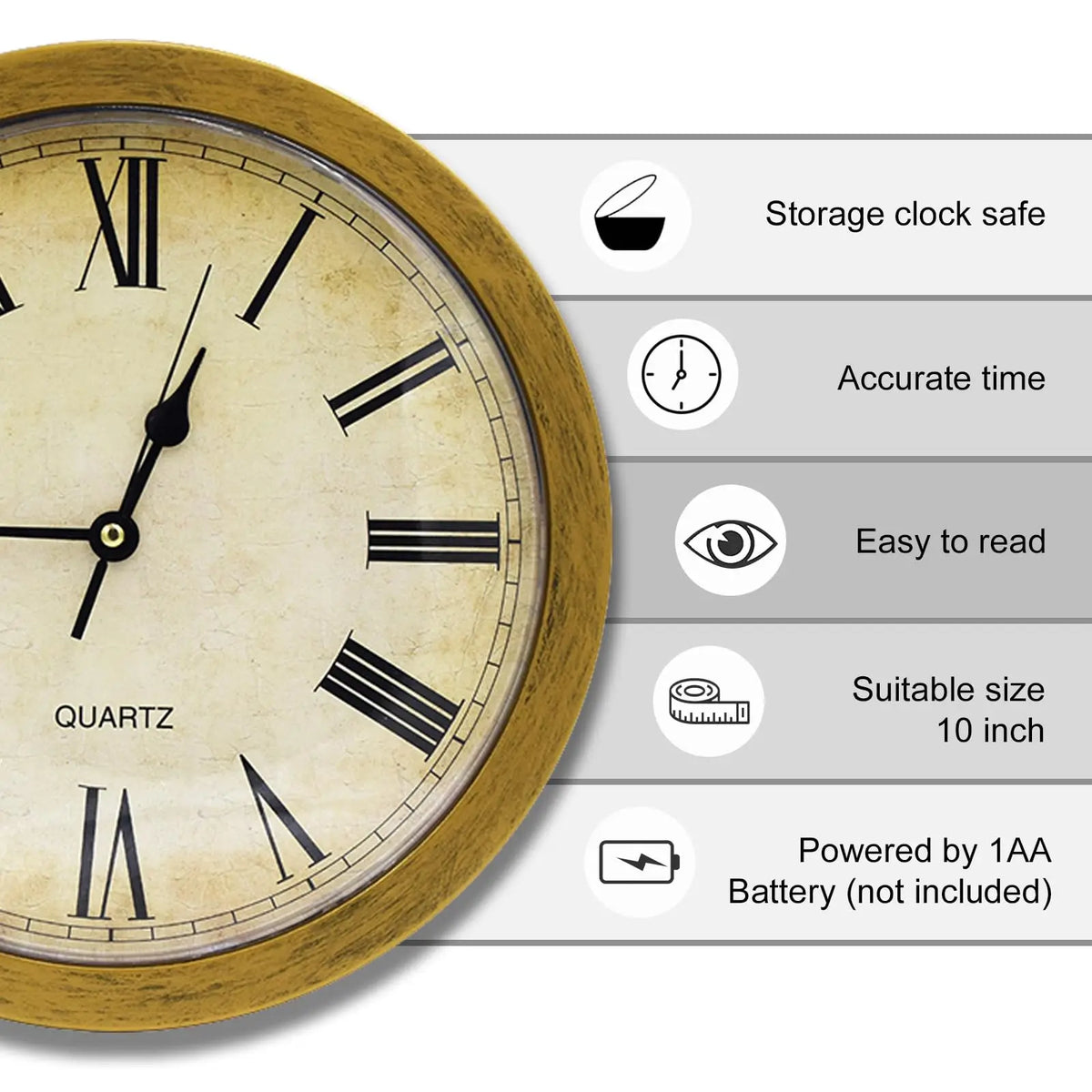 Horloge Mural Vintage Cachette Secrète Décorative