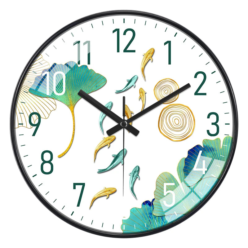 Horloge Mural Poisson Design Moderne Luxe Quartz