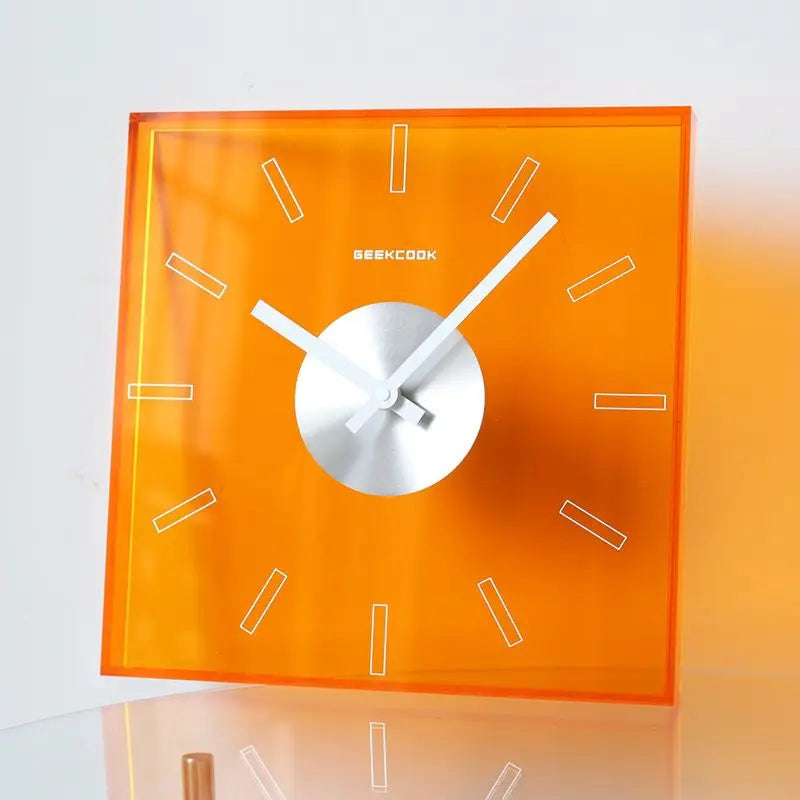 Horloge Murale Transparente Acrylique Bleu Klein Moderne