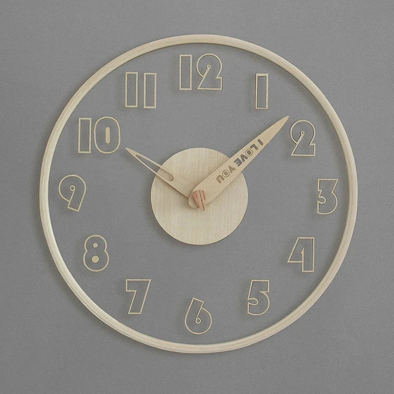 Horloge Murale Scandinave Bois Verre Transparent Design