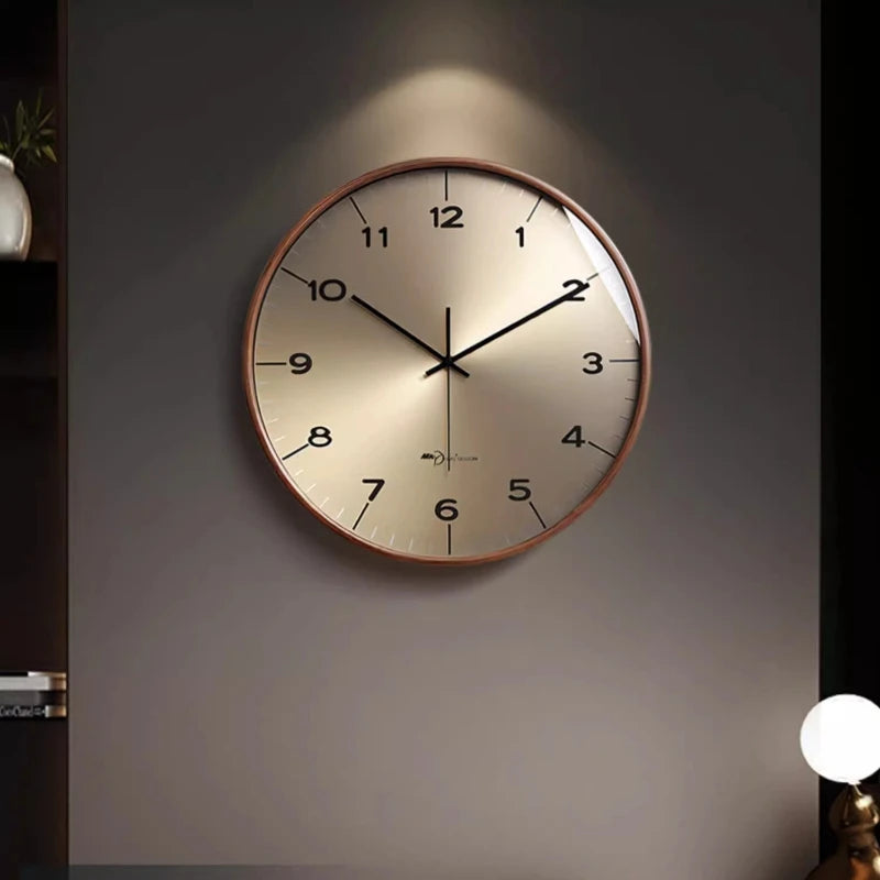 Horloge Mural Moderne Luxe Bois Massif Décor Salon