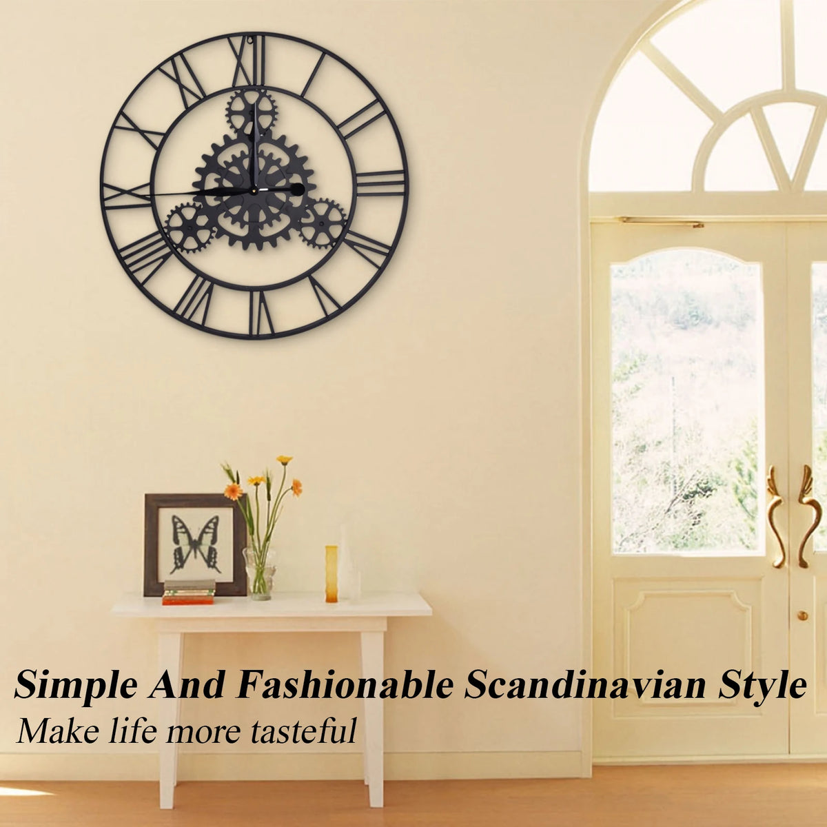 Horloge Murale Vintage Industrielle Engrenage Métal Décor Salon