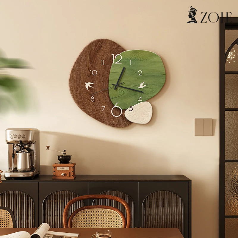 Horloge Murale Art Ancien Paysage Vert Salon