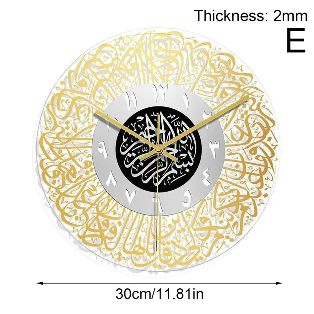 Horloge Mural Ramadan Islamique Chiffres Romains Acrylique Décoration