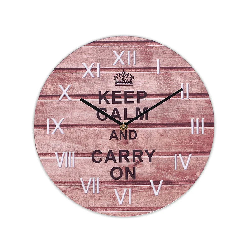 Horloge Murale Industrielle Rétro Créative Silencieuse Imprimée