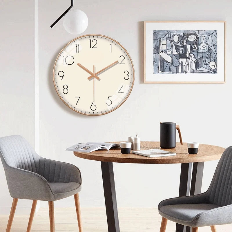 Horloge Mural Nordique Silencieuse Design Luxe Salon