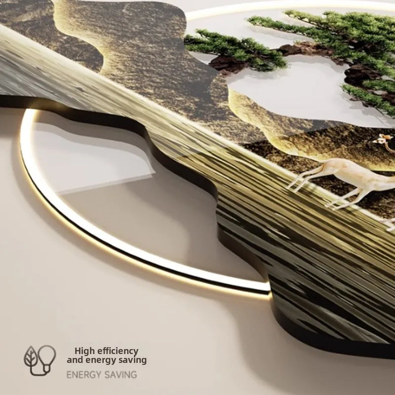 Horloge Mural Moderne Luxe Plume Salon Déco