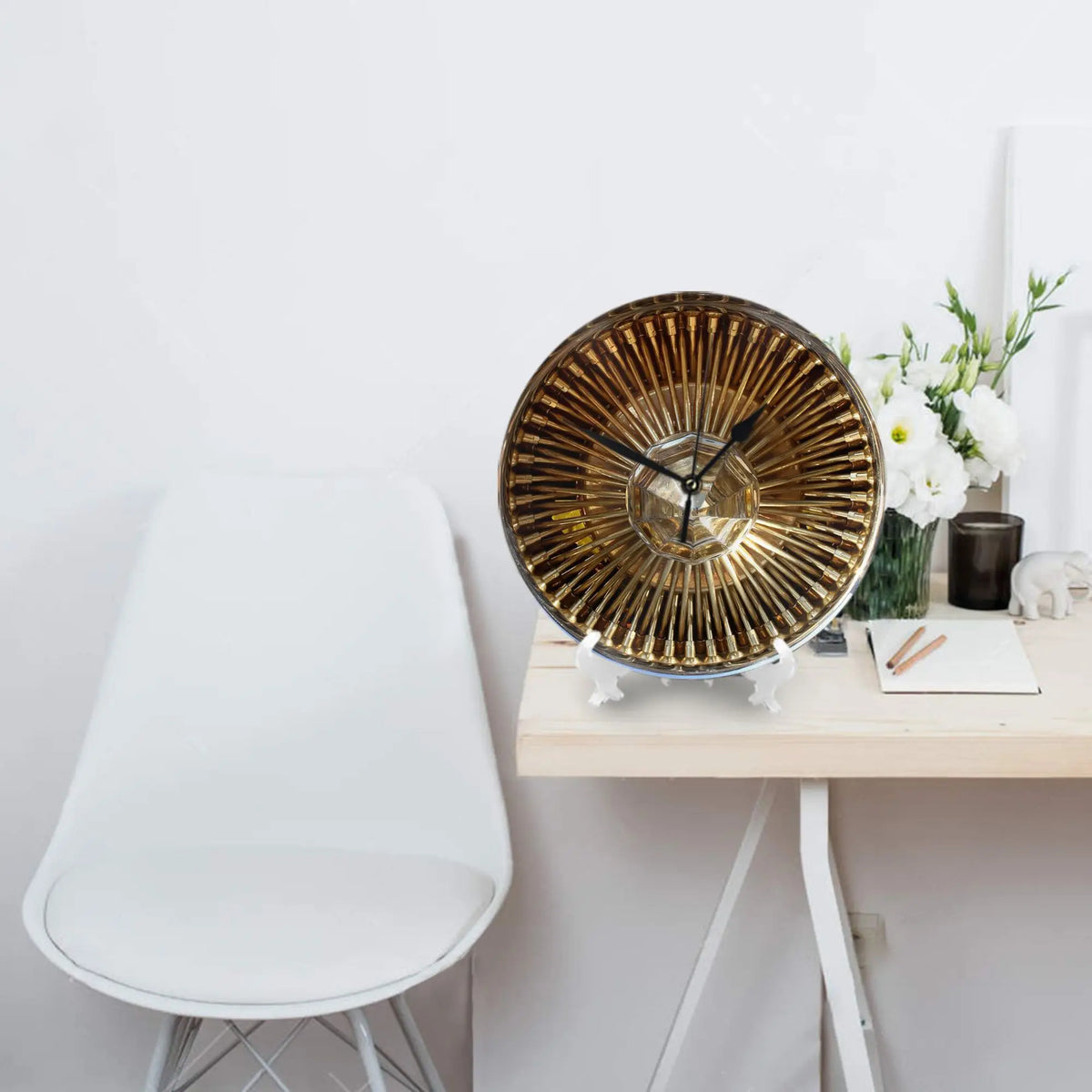 Horloge Mural Jantes Dayton Or Silencieuse Décoration