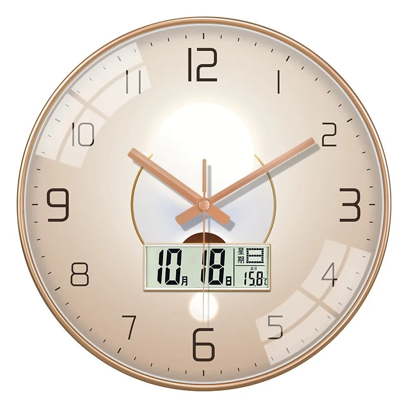 Horloge Mural Design Luxe Date Semaine Quartz