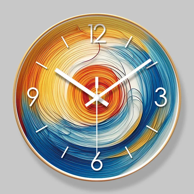 Horloge Mural Moderne Abstraite Colorée Silencieuse Salon