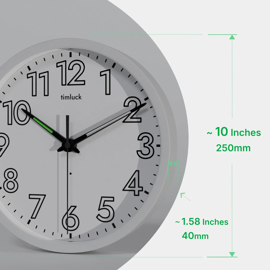 Horloge Murale LED Silencieuse Auto-Lumineuse Capteur Nuit