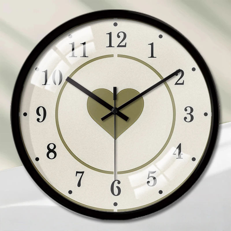 Horloge Mural Cœur Vintage Dessin Animé Silencieuse Enfant
