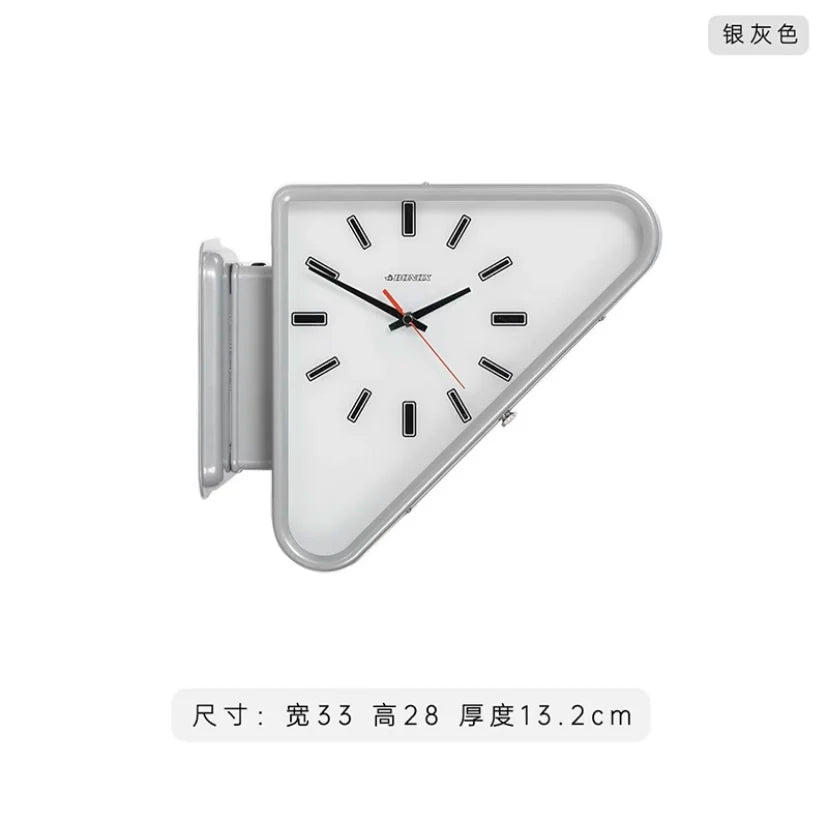 Horloge Murale Design Nordique Double Face Coin Salon